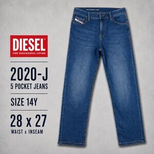 Diesel 2020-J Kids‎ Jeans Size 14Y Medium Wash Straight Leg High Waist 28x27